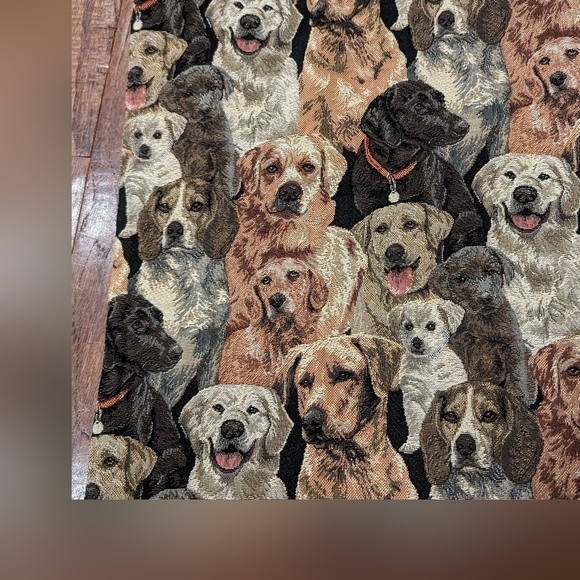 Dogs tapestry hand bag 14"x 12.5 - Picture 3 of 4